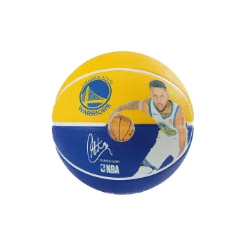 SPALDING Rubber Basketball Blue Yellow Curry Size 7 Ball Training
