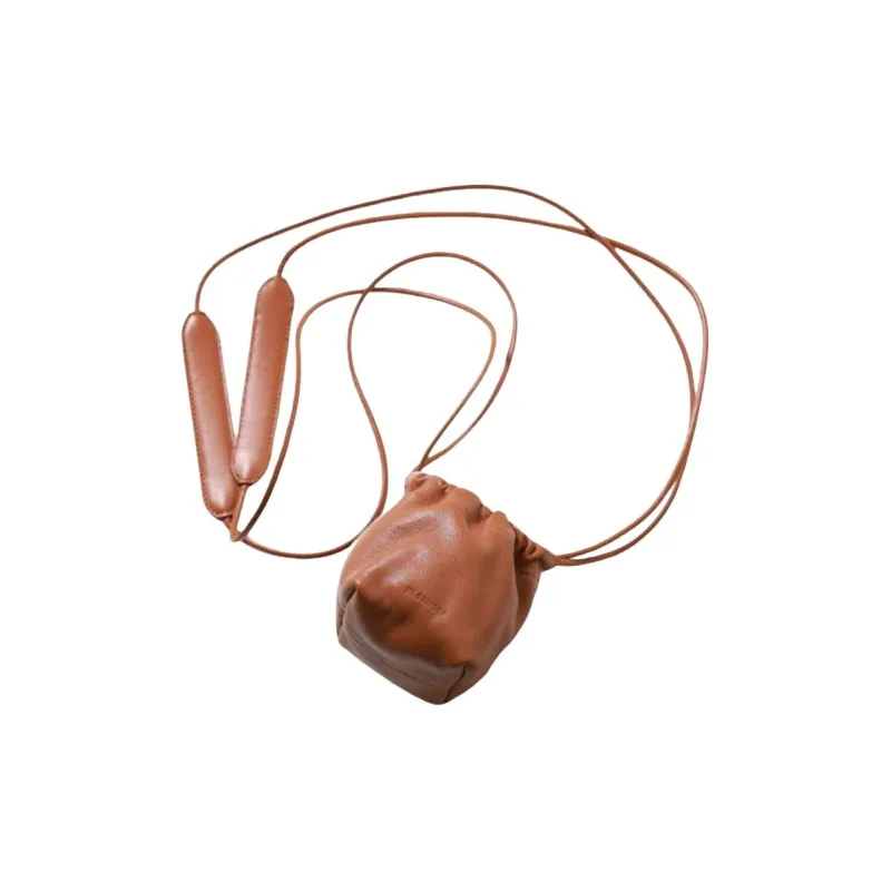 JIL SANDER Lambskin Bucket Bag, Shoulder Bag, Crossbody Bag Mini Women's Brown-1