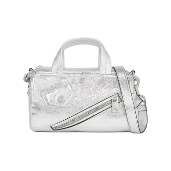 KARL LAGERFELD Sheepskin Handbag, Shoulder Bag, Crossbody Bag Small Size Women's Silver
