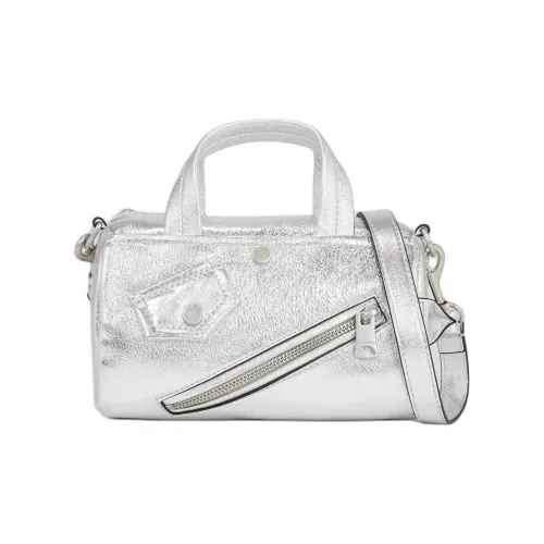 KARL LAGERFELD Sheepskin Handbag, Shoulder Bag, Crossbody Bag Trumpets Women's Silver