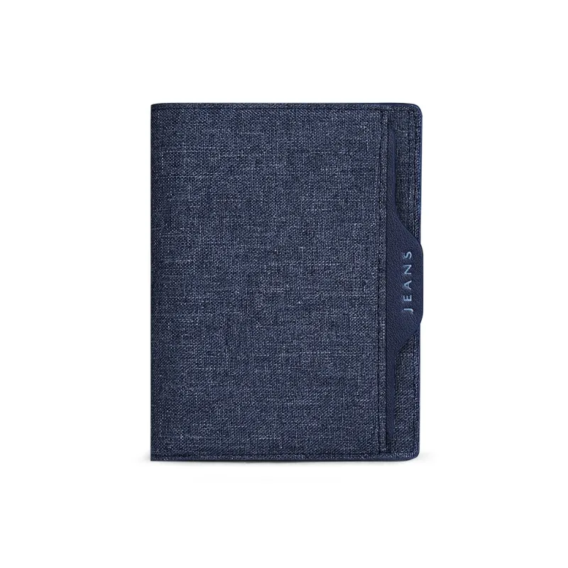 WilliamPOLO Canvas Wallet With Multiple Card Slots Coin Purse Canvas Bag Regular Men's Blue/Black-1