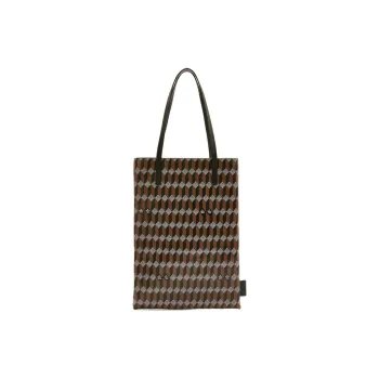 AU DEPART Coated Canvas Handbag Shoulder Bag Women's Black & Brown