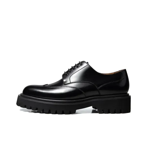 THOM WILLS Business Commute Calfskin Derby Shoes Casual Shoes Men's Black