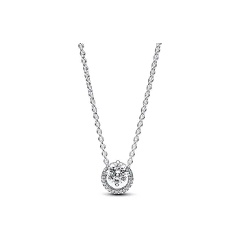 Pandora Sterling Silver Cubic Zircon Cubic Zirconia Necklaces Women's Silver