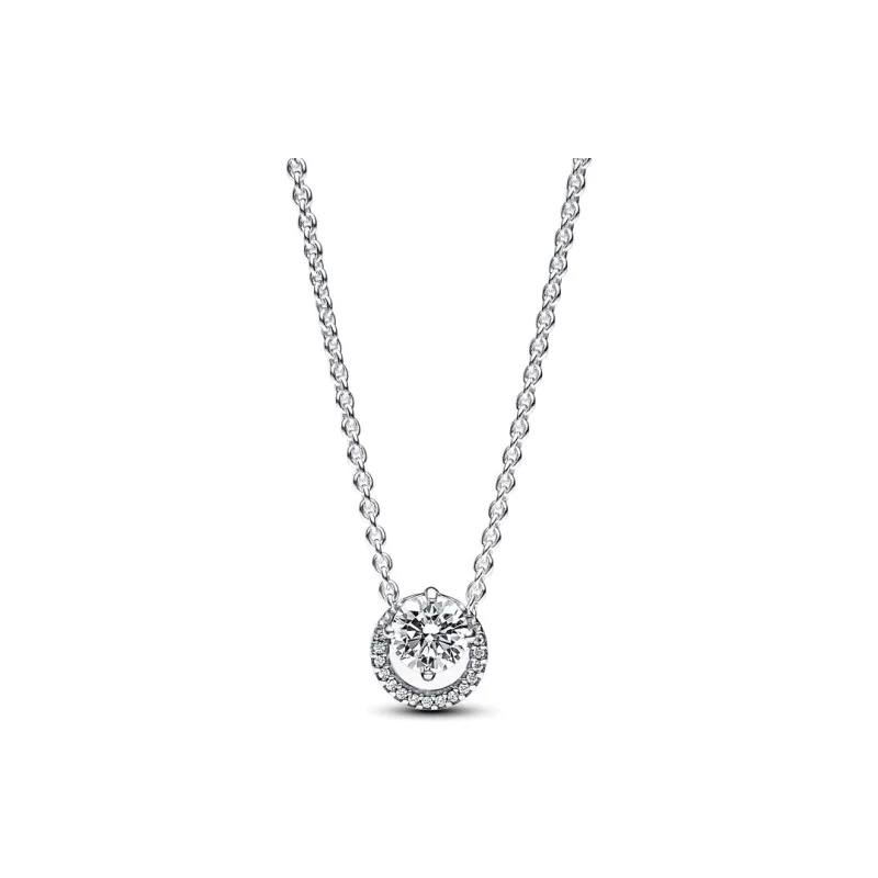 Pandora Sterling Silver Cubic Zircon Cubic Zirconia Necklaces Women's Silver-0