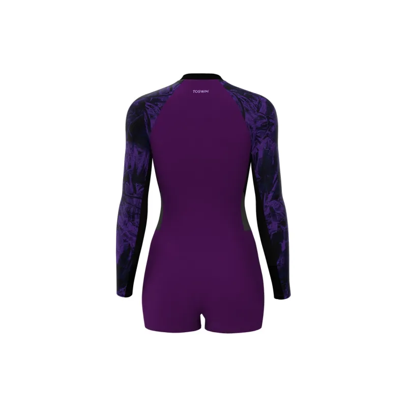 TOSWIM One piece Swimsuit Women's Purple Light Jungle-1