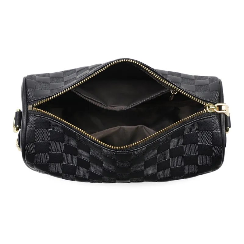 COMELY Synthetic Leather Pillow Bag Crossbody Bag Shoulder Bag Regular Women's Black/White-4