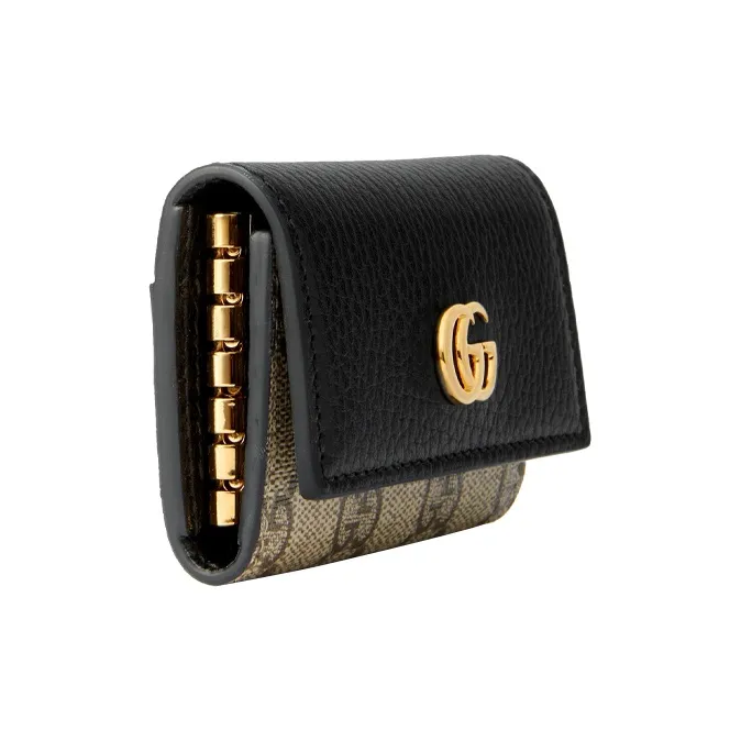 GUCCI GG Marmont Canvas With Leather Key Pouch Women's Ebony/Black-1