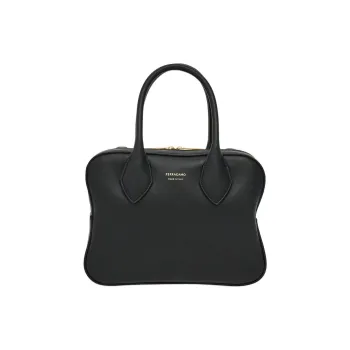 FERRAGAMO Calfskin Shoulder Bag Crossbody Bag Handbag Small Size Women's Black