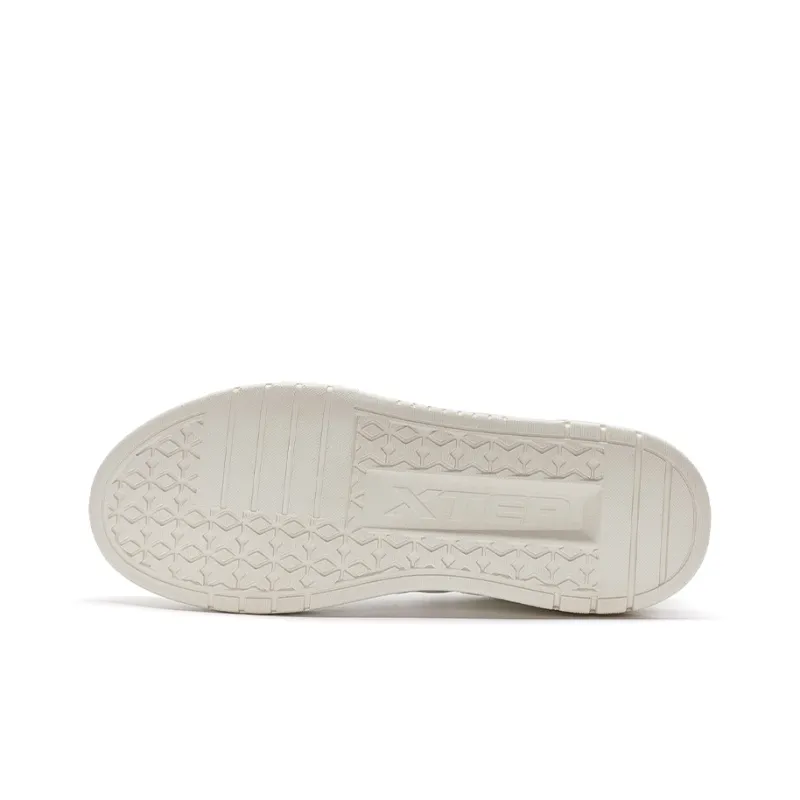 XTEP Slip-Resistant Cushioning Wear-Resistant Low-Top Skateboard Shoes Women's Gray White-6