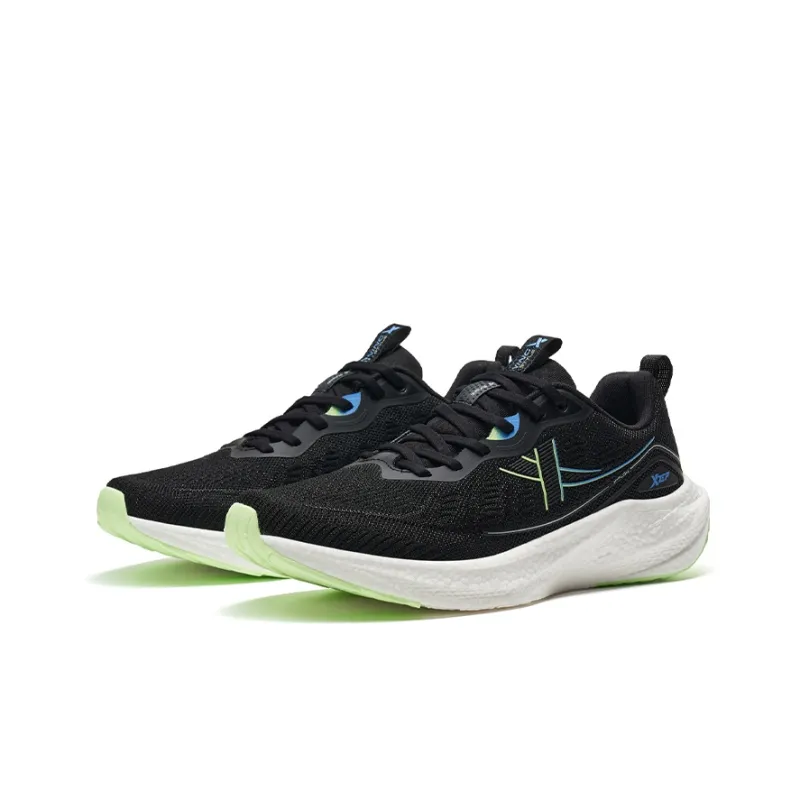 XTEP Dynamic Foam SS Breathable And Lightweight Low Top Casual City Commute Sprint Running Shoes Men's Black Neon Green-4