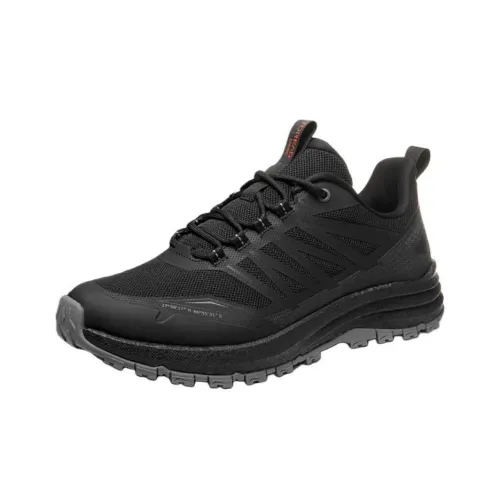TOREAD Cushioning, Slip Resistant, Abrasion Resistant, Lightweight Low Top Mountaineering Hiking Shoes Men's Black