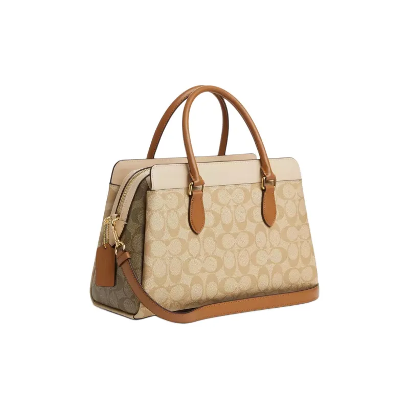 COACH Darcie Canvas Shoulder Bag Crossbody Bag Handbag Large Size Women's Light Khaki-1
