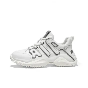 KOLUMB Cushioning, Wear Resistant Low Top Chunky Sneakers Men's White Gray