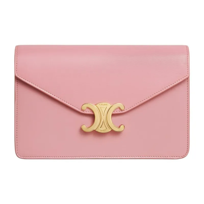 CELINE Shiny Calfskin Wallet Women's Rose Pink-0