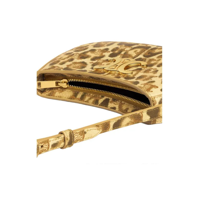 CELINE Triomphe Canvas Handbag, Shoulder Bag Women's Leopard Print-4