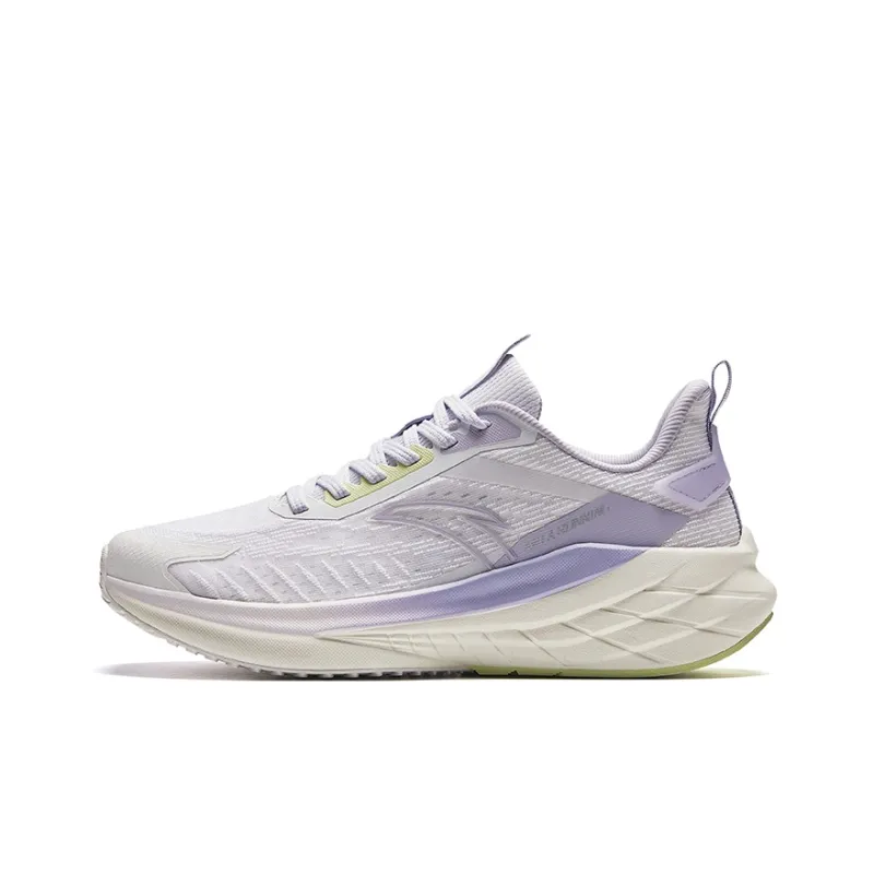 Anta Cushioned Anti Slip And Wear Resistant Lightweight Low Top Casual Running Shoes Women's White Purple-0