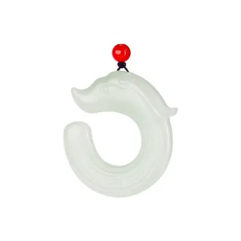 GOLDFISH ALLEY Hetian Jade Pendants Unisex Pale Greenish White Jade