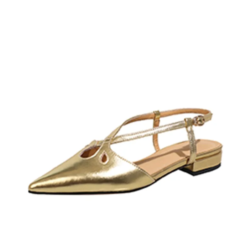 FLOWERSKAM Closed Toe Slippers Low Heel Women's-4