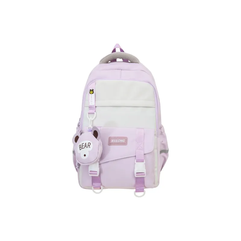 Travel Nylon Backpack Regular Women's Black/Red Blue/Purple Khaki-7