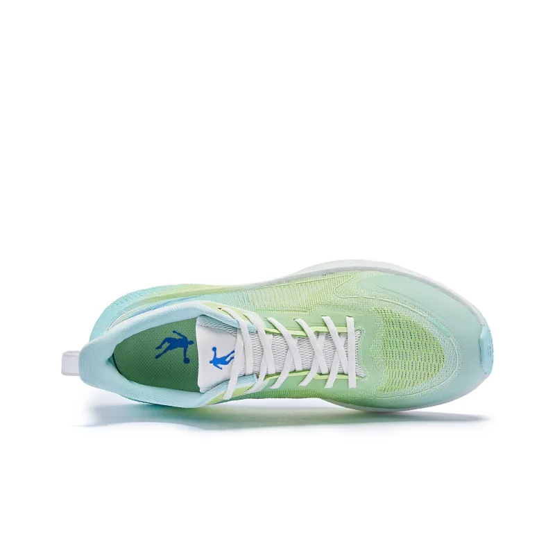 QIAODAN Flying Shadow 3.0 Cushioning Wear Resistant Low Top Running Shoes Men's White Blue-3