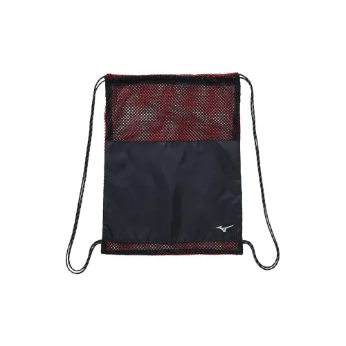 Mizuno Polyester Backpack Small Size Unisex Black & Red