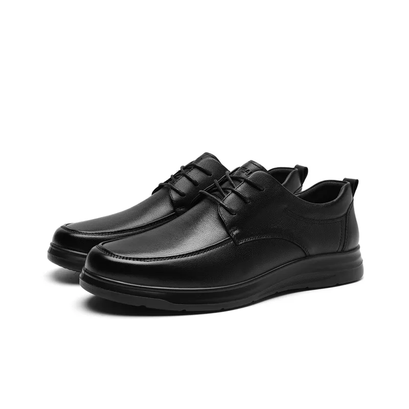HLA Dress Shoes Men Low Top Black-1
