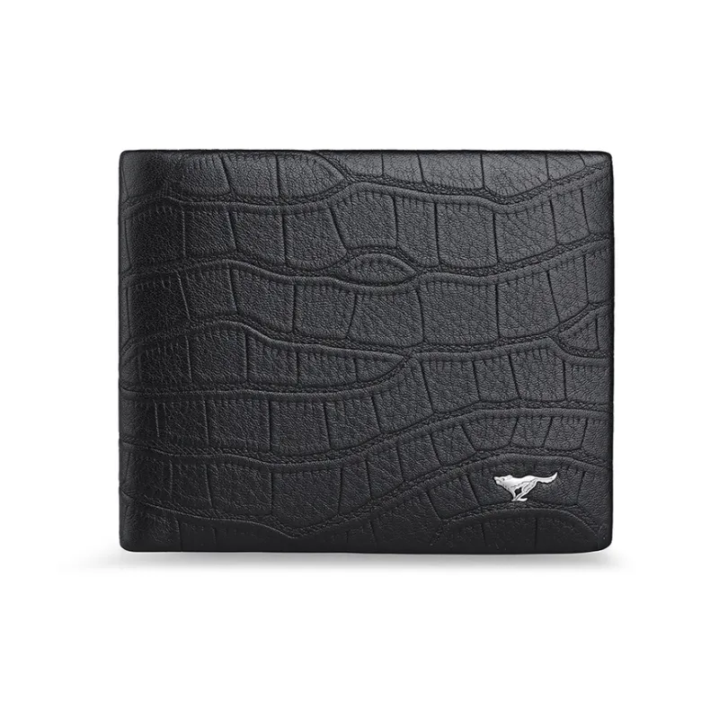 SEPTWOLVES Top Grain Sheepskin Wallets With Money Clip Unisex Black-28