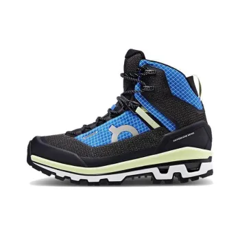 On Cloudalpine Waterproof Wear Resistant High Top Outdoor Shoes Women's Black Blue