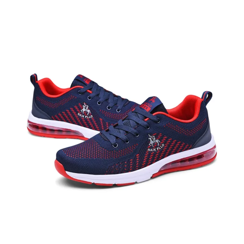 NAIKPLLO Running Shoes Men Low Top Black/Blue-2
