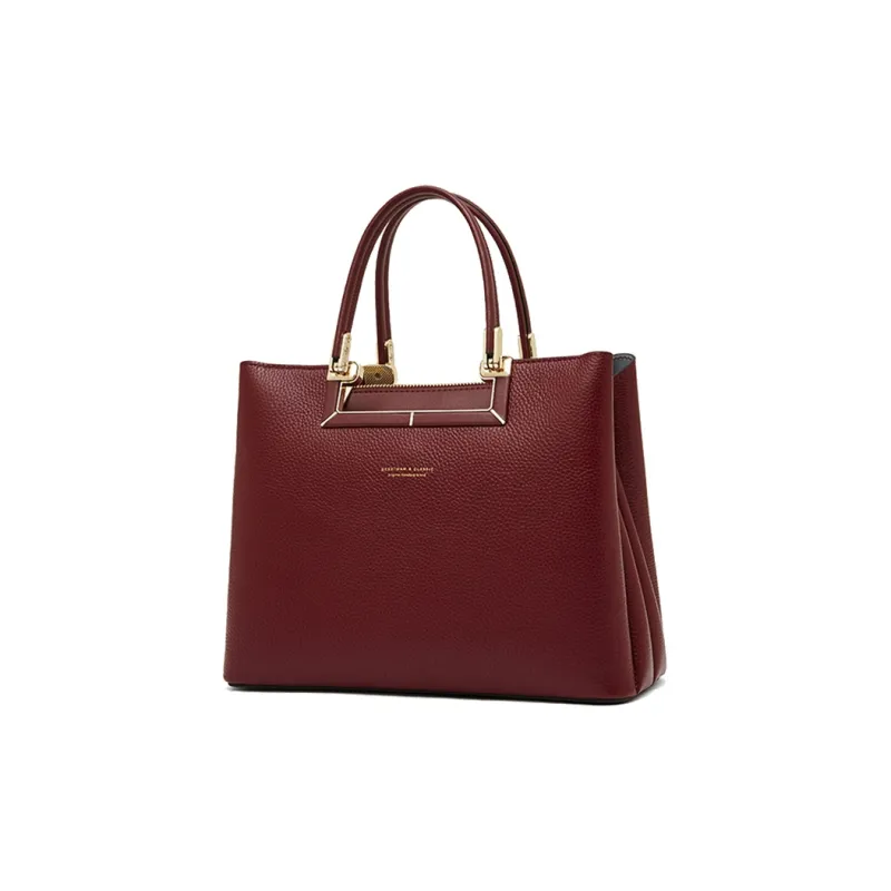 Geshiman Genuine Leather Top Grain Cow Leather Crossbody Handbags Regular Women's Beige Apricot/Burgundy/Dark Blue-5