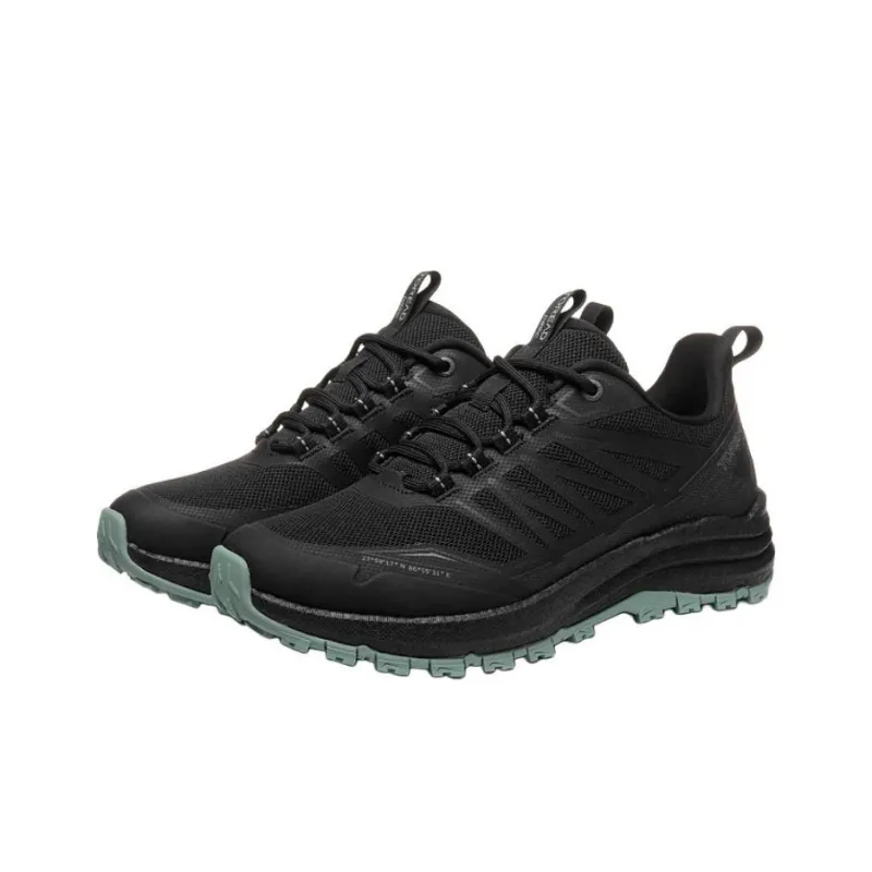 TOREAD Cushioning, Slip Resistant, And Abrasion Resistant Low Top Hiking Shoes Women's Black, Green-2
