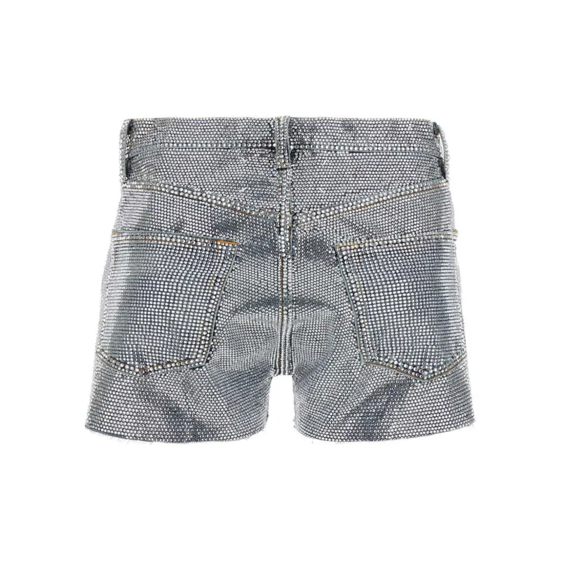 Maison Margiela Rhinestone embellished Cotton Shorts-1