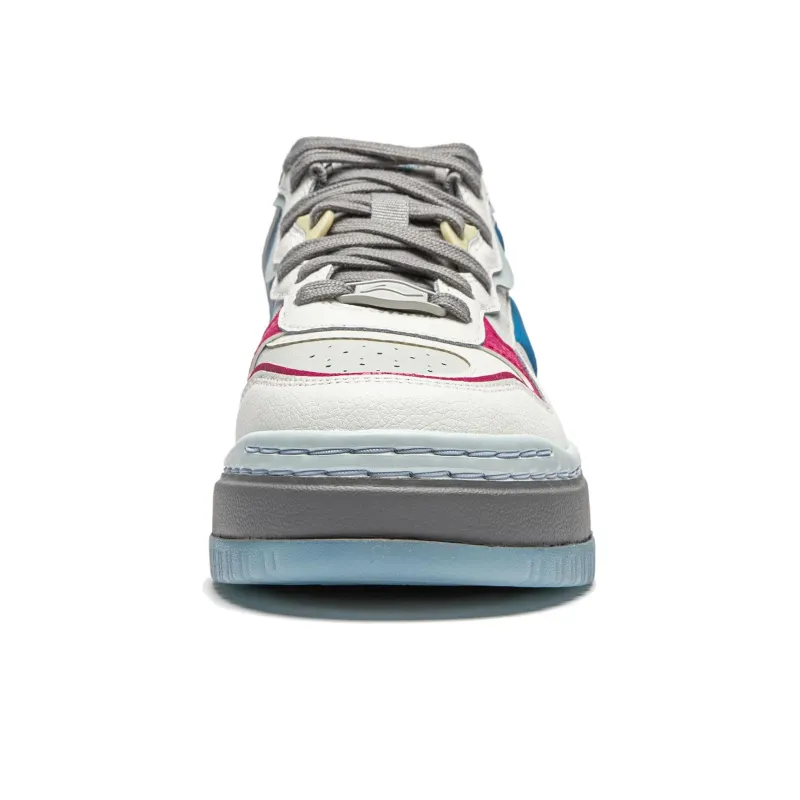 LiNing Future C1 Cushioning Anti Slip And Wear Resistant Support Low Top Casual Shoes Women's White Gray Pink-4