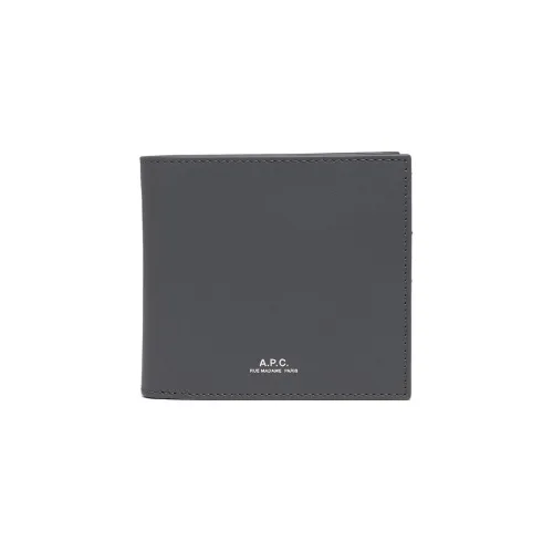 A.P.C Leather Wallet Men's Gray