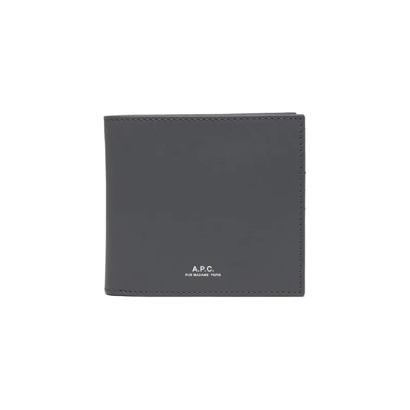 A.P.C Leather Wallet Men's Gray-0