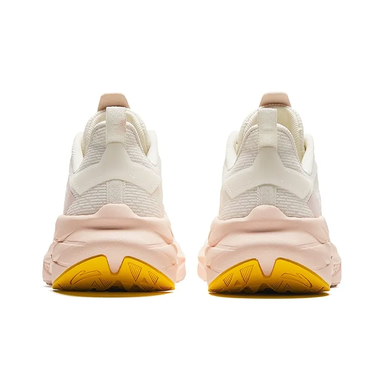 Anta Cushioning Anti Slip And Wear Resistant Low Top Running Shoes Women's White Pink-3