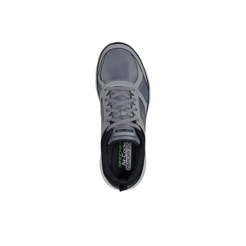 Skechers Shock Absorbers With Slip Resistant Features Low Top Running Shoes Men's Black Gray-3
