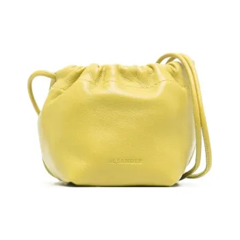 JIL SANDER Lambskin Bucket Bag, Shoulder Bag, Crossbody Bag Women's Ochre Yellow