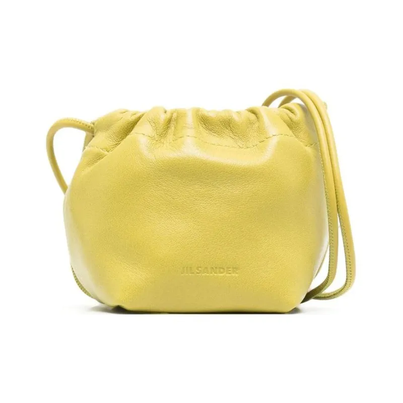 JIL SANDER Lambskin Bucket Bag, Shoulder Bag, Crossbody Bag Women's Ochre Yellow-0