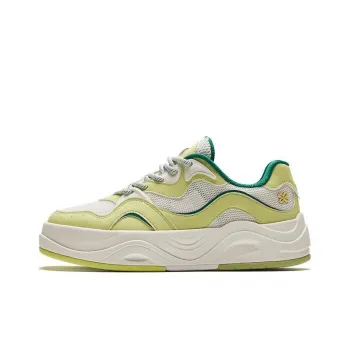 Anta Seaweed Cushioned Wear Resistant Lightweight Height Increasing Low Top Skateboard Shoes Women's White Green