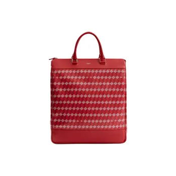 AU DEPART Coated Cotton Canvas One Shoulder Handbags Large Size Women's Red