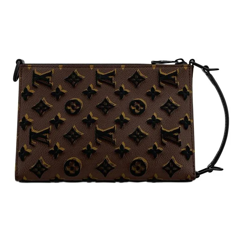 LOUIS VUITTON Triangle Messenger Monogram Tuffetage Black-3