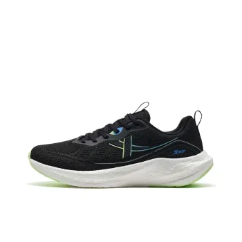 XTEP Dynamic Foam SS Breathable And Lightweight Low Top Casual City Commute Sprint Running Shoes Men's Black Neon Green