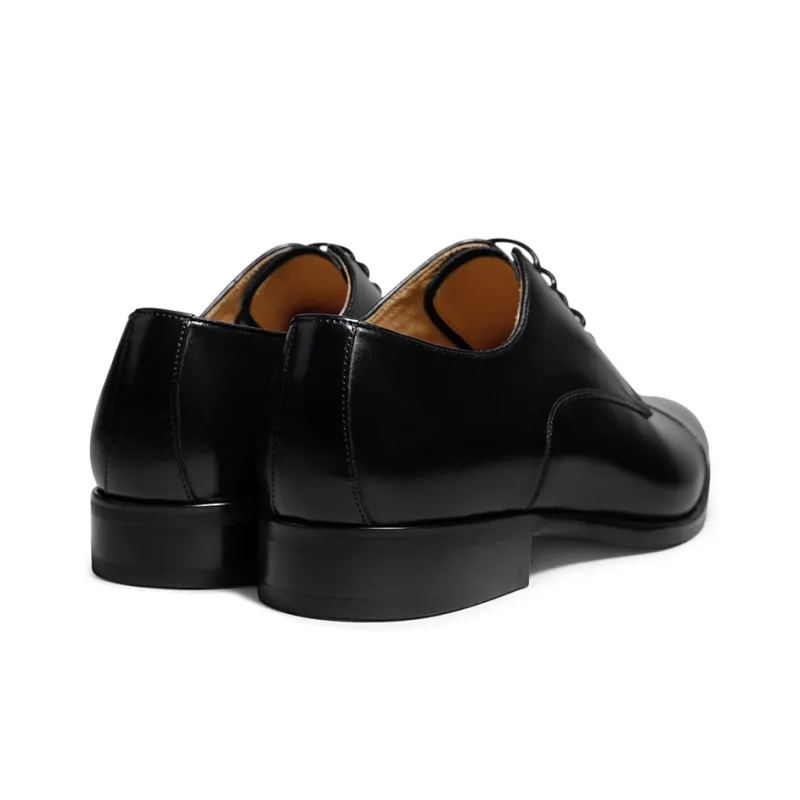 THOM WILLS British Style Calfskin Derby Shoes Dress Shoes Men's Black-3