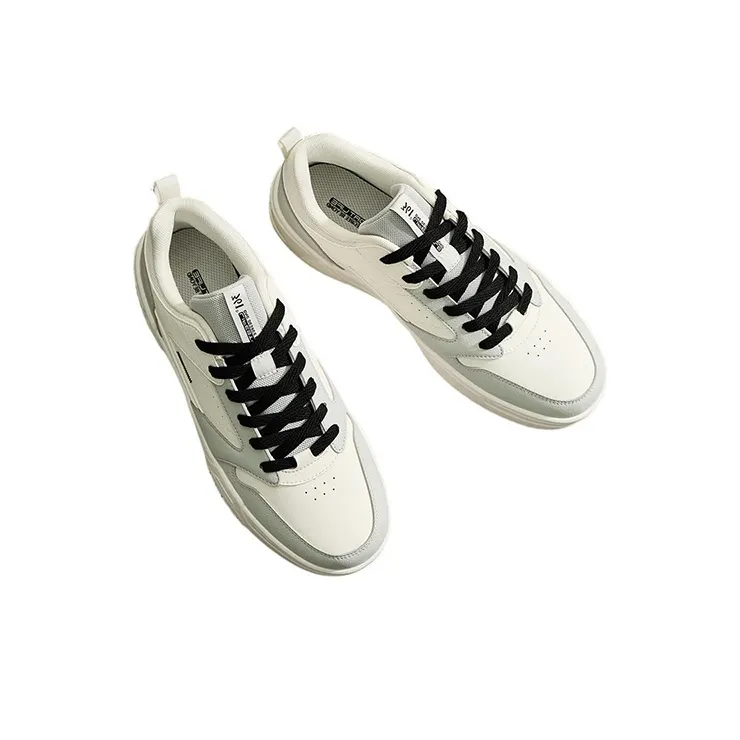 361° Anti-Slip Wear-Resistant Low-Top Skateboard Shoes Men's White Gray-3