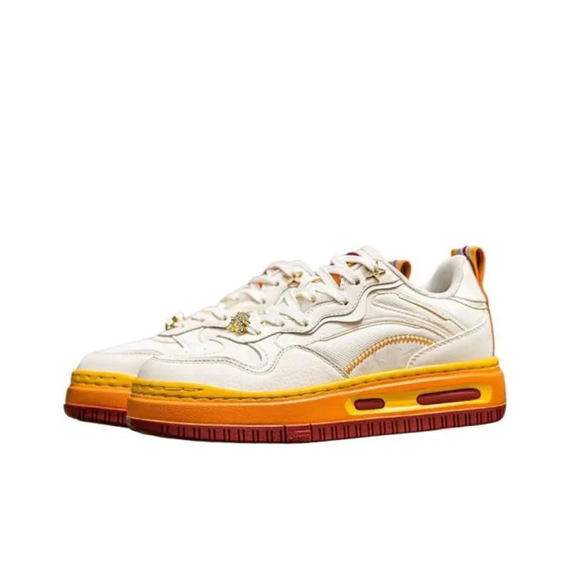 LiNing Future C1 Anti Slip Wear Resistant Low Top Skateboard Shoes Women's Vanilla White-4