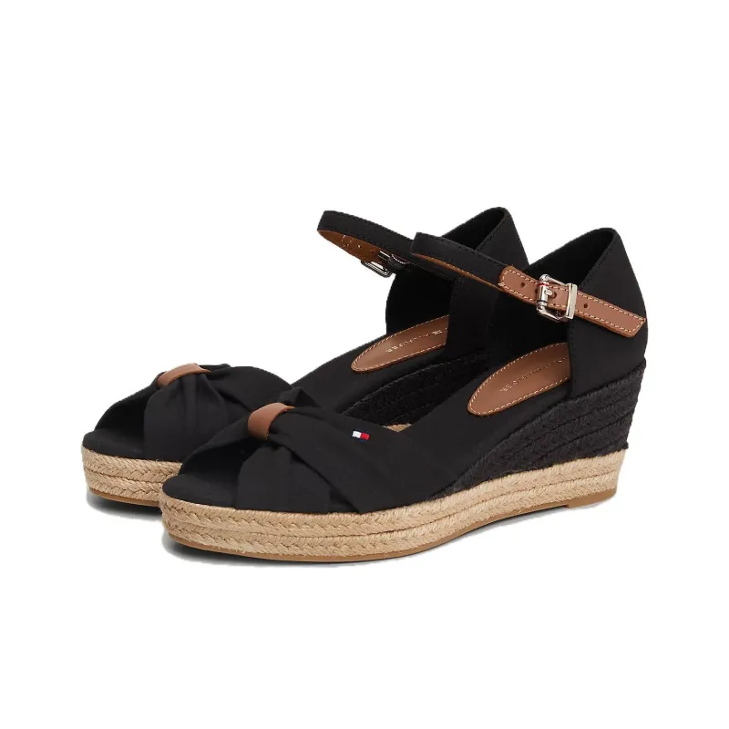 Tommy Hilfiger One Strap Sandals 7cm Women's Black-1