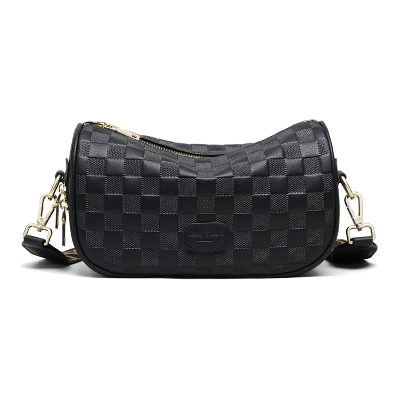 COMELY Synthetic Leather Pillow Bag Crossbody Bag Shoulder Bag Regular Women's Black/White-2