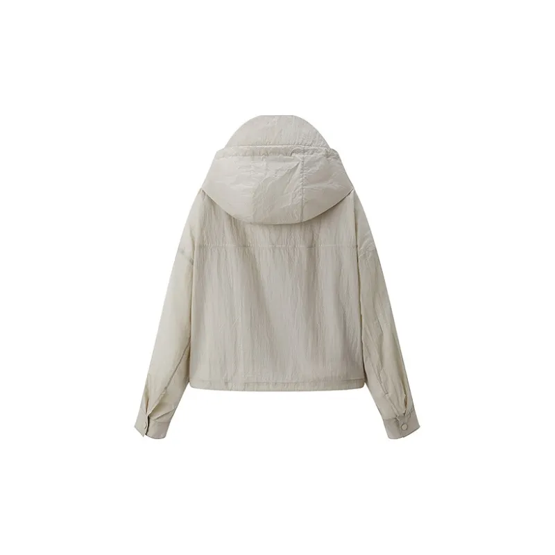 LEDIN Cropped Coat Women's Khaki-1